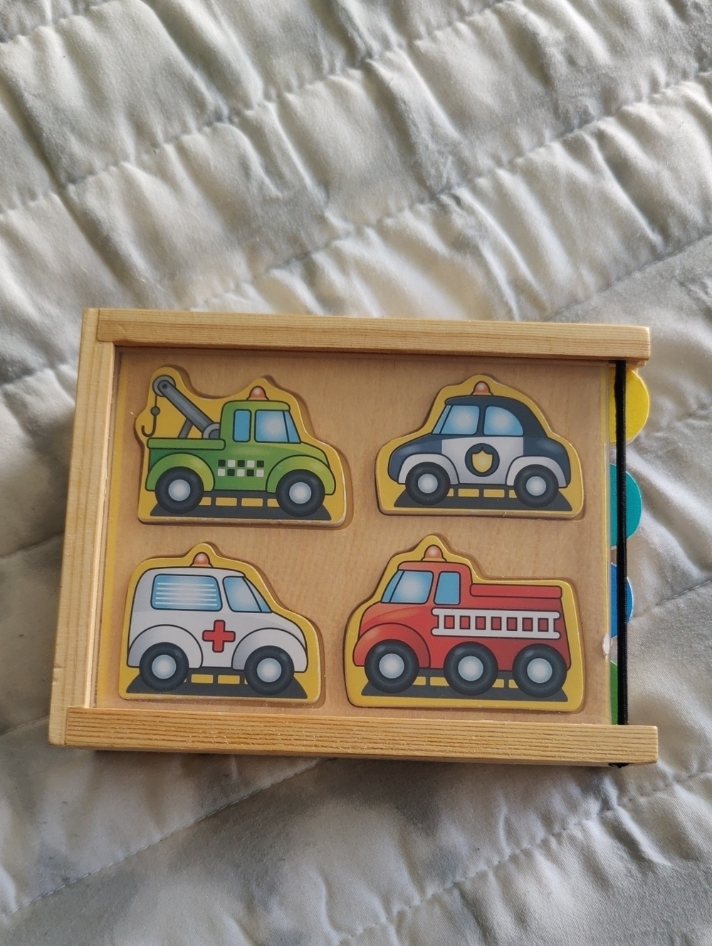 Melissa & Doug Mini 4 pack wooden Vehicles puzzle Y2K Retro Vintage Inspired Kid